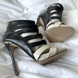 ALDO Blk/wht strapped stiletto heels size 6.5